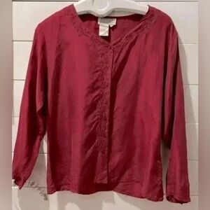 VINTAGE JACOB red  silk blouse size S